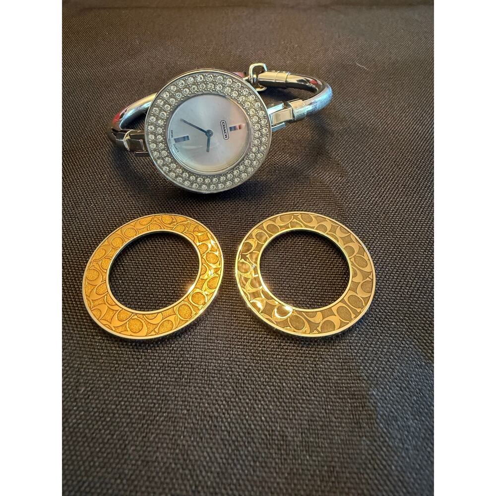 Vintage Coach interchangeable bezel bangle watch gift set 0274, never used 6.5” - Picture 14 of 16